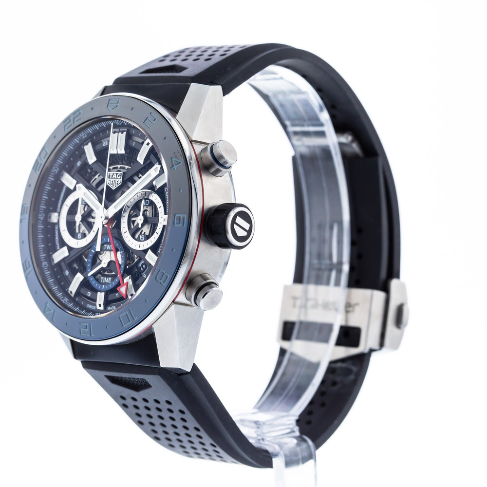  Shop Authentic Tag Heuer Carrera Automatic Chronograph Steel & Ceramic Black Dial Black Rubber Strap Watch for Men - CBG2A1Z.FT6157 - Luxxuri