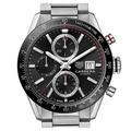  Shop Authentic Tag Heuer Carrera Automatic Chronograph Black Dial Silver Steel Strap Watch for Men - CBM2110.BA0651 - Luxxuri