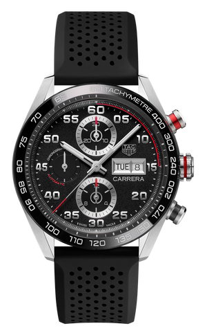  Shop Authentic Tag Heuer Carrera Chronograph Black Dial Black Rubber Strap Watch for Men - CBN2A1AA.FT6228 - Luxxuri