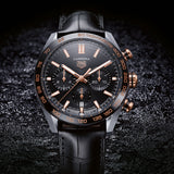  Shop Authentic Tag Heuer Carrera Chronograph Black Dial Black Leather Strap Watch for Men - CBN2A5A.FC6481 - Luxxuri