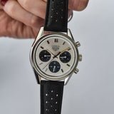  Shop Authentic Tag Heuer Carrera Chronograph 60th Anniversary Silver Dial Black Leather Strap Watch for Men - CBK221H.FC8317 - Luxxuri