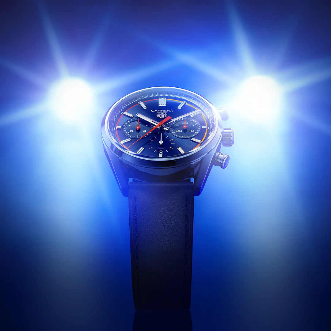  Shop Authentic Tag Heuer Carrera Chronograph Blue Dial Blue Leather Strap Watch for Men - CBN201D.FC6543 - Luxxuri