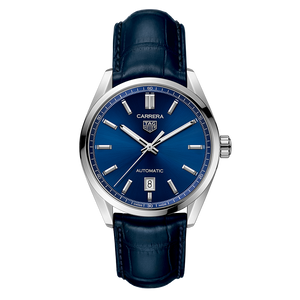  Shop Authentic Tag Heuer Carrera Date Blue Dial Blue Leather Strap Watch for Men - WBN2112.FC6504 - Luxxuri