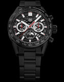  Shop Authentic Tag Heuer Carrera Automatic Chronograph Black Dial Black Steel Strap Watch for Men - CBG2090.BH0661 - Luxxuri