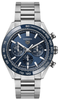  Shop Authentic Tag Heuer Carrera Chronograph Blue Dial Silver Steel Strap Watch for Men - CBN2A1A.BA0643 - Luxxuri