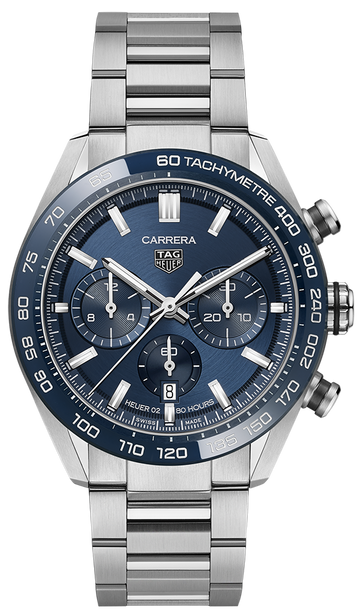  Shop Authentic Tag Heuer Carrera Chronograph Blue Dial Silver Steel Strap Watch for Men - CBN2A1A.BA0643 - Luxxuri