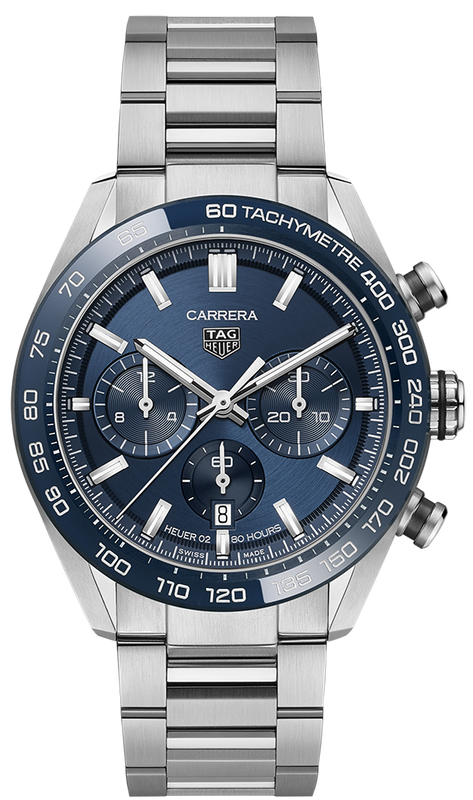  Shop Authentic Tag Heuer Carrera Chronograph Blue Dial Silver Steel Strap Watch for Men - CBN2A1A.BA0643 - Luxxuri