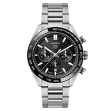  Shop Authentic Tag Heuer Carrera Automatic Chronograph Black Dial Silver Steel Strap Watch for Men - CBN2A1B.BA0643 - Luxxuri