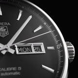  Shop Authentic Tag Heuer Carrera Calibre 5 Automatic Black Dial Silver Steel Strap Watch for Men - WAR201A.BA0723 - Luxxuri