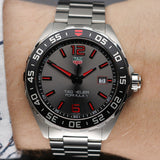  Shop Authentic Tag Heuer Formula 1 Quartz Anthracite Dial Silver Steel Strap Watch for Men - WAZ1018.BA0842 - Luxxuri