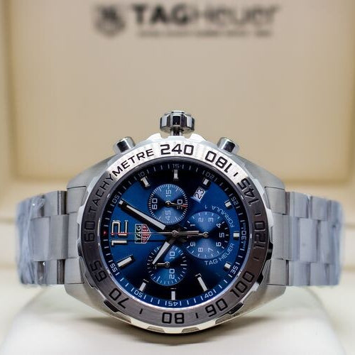 Tag Heuer Formula 1 Chronograph Blue Dial Silver Steel Strap Watch for Men - CAZ101K.BA0842