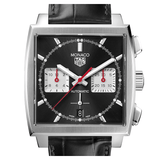  Shop Authentic Tag Heuer Monaco Automatic Chronograph Black Dial Black Leather Strap Watch for Men - CBL2113.FC6177 - Luxxuri