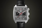  Shop Authentic Tag Heuer Monaco Calibre 12 Final Edition Chronograph Grey Dial Black Leather Strap Watch for Men - CAW211J.FC6476 - Luxxuri