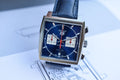  Shop Authentic Tag Heuer Monaco Automatic Chronograph Blue Dial Blue Leather Strap Watch for Men - CBL2111.FC6453 - Luxxuri