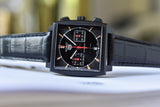  Shop Authentic Tag Heuer Monaco Automatic Chronograph Black Dial Black Leather Strap Watch for Men - CBL2180.FC6497 - Luxxuri