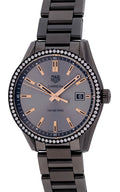 Tag Heuer Carrera Quartz Diamonds Black Dial Black Steel Strap Watch for Women - WAR1115.BA0602