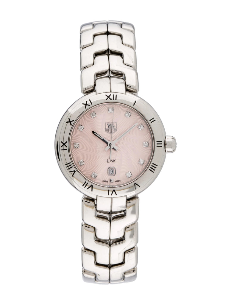  Shop Authentic Tag Heuer Link Diamonds Pink Dial Silver Steel Strap Watch for Women - WAT1415.BA0954 - Luxxuri