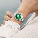  Shop Authentic Tag Heuer Aquaracer Diamonds Emerald Green Dial Silver Steel Strap Watch for Women - WBD1316.BA0740 - Luxxuri