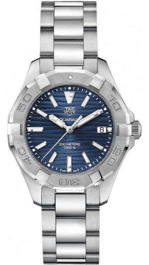  Shop Authentic Tag Heuer Aquaracer Blue Dial Silver Steel Strap Watch for Women - WBD131D.BA0748 - Luxxuri