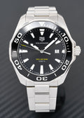  Shop Authentic Tag Heuer Aquaracer Quartz Black Dial Silver Steel Strap Watch for Men - WAY101A.BA0746 - Luxxuri