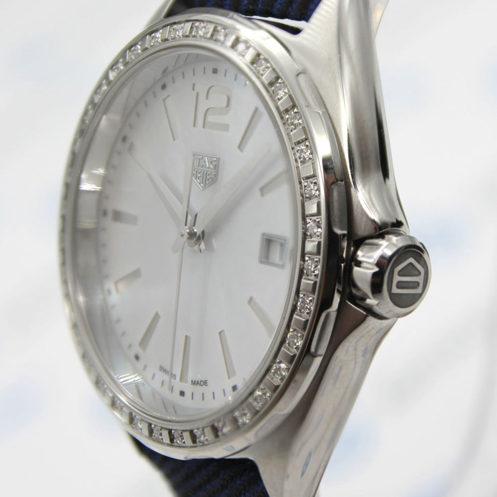  Shop Authentic Tag Heuer Formula 1 Quartz Diamonds Mother of Pearl Dial Blue Leather Strap Watch for Women - WBJ131A.FC8251 - Luxxuri
