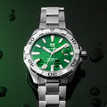  Shop Authentic Tag Heuer Aquaracer Calibre 5 Automatic Green Dial Silver Steel Strap Watch for Men - WAY2015.BA0927 - Luxxuri