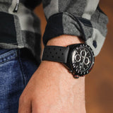  Shop Authentic Tag Heuer Formula 1 Automatic Chronograph Black Dial Black Leather Strap Watch for Men - CAZ2011.FT8024 - Luxxuri