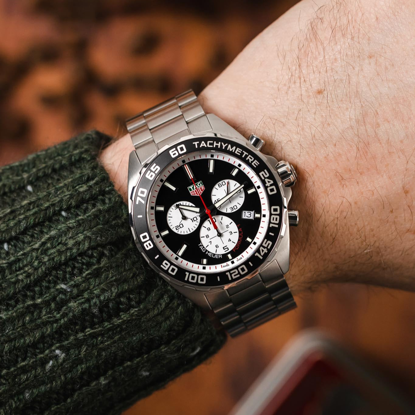 Tag Heuer Formula 1 Indy 500 Special Edition Black Dial Silver Steel Strap Watch for Men - CAZ101V.BA0842