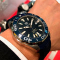  Shop Authentic Tag Heuer Aquaracer Calibre 5 Automatic Blue Dial Blue Rubber Strap Watch for Men - WAY201B.FT6150 - Luxxuri