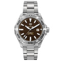 Shop Authentic Tag Heuer Aquaracer Calibre 5 Automatic Sunray Brown Dial Silver Steel Strap Watch for Men - WAY2018.BA0927 - Luxxuri