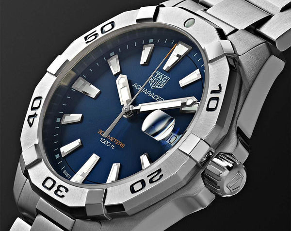 Tag Heuer Aquaracer Blue Dial Silver Steel Strap Watch for Men - WBD1112.BA0928