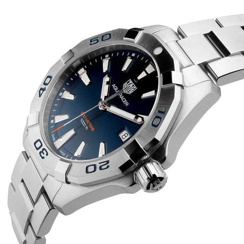  Shop Authentic Tag Heuer Aquaracer Blue Dial Silver Steel Strap Watch for Men - WBD1112.BA0928 - Luxxuri