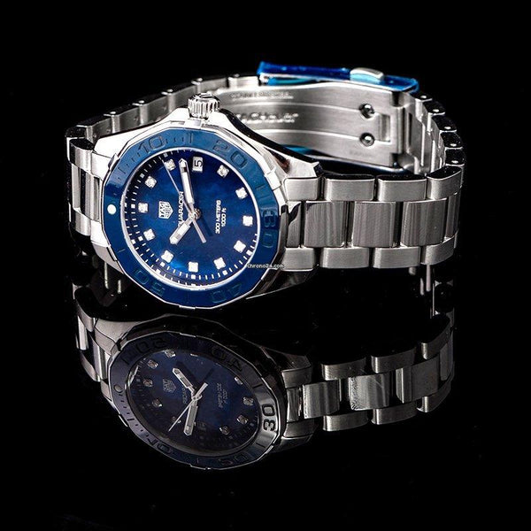 Tag Heuer Aquaracer 35mm Quartz Blue Dial Silver Steel Strap Watch for Women - WSY131L.BA0748