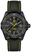 Tag Heuer Aquaracer Calibre 5 Black NATO Strap Carbon Dial Watch for Men - WBD218B.FC6446