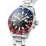  Shop Authentic Tag Heuer Aquaracer GMT Caliber 7 Pepsi Black Dial Silver Steel Strap Watch for Men - WAY201F.BA0927 - Luxxuri