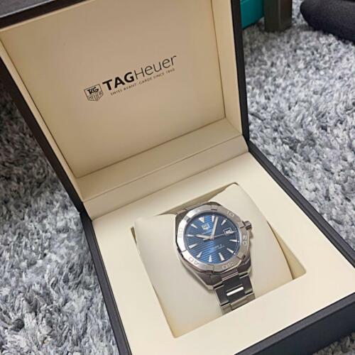  Shop Authentic Tag Heuer Aquaracer Automatic Blue Dial Silver Steel Strap Watch for Men - WAY2112.BA0928 - Luxxuri