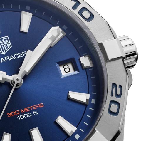  Shop Authentic Tag Heuer Aquaracer Blue Dial Silver Steel Strap Watch for Men - WBD1112.BA0928 - Luxxuri
