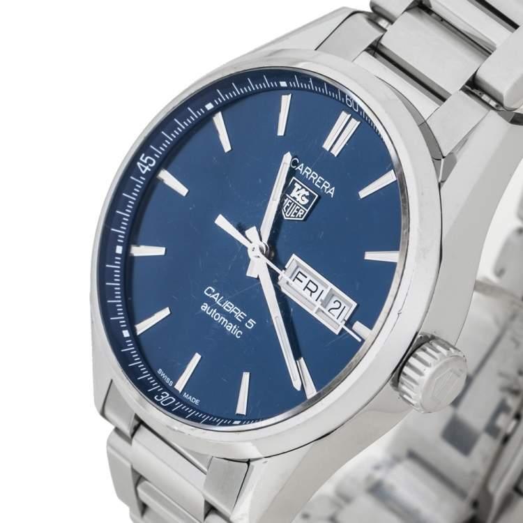  Shop Authentic Tag Heuer Carrera Automatic Blue Dial Silver Steel Strap Watch for Men - WAR201E.BA0723 - Luxxuri