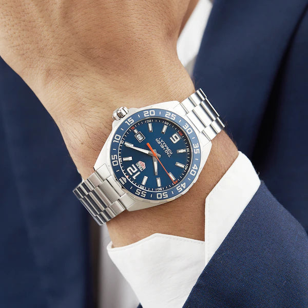  Shop Authentic Tag Heuer Formula 1 Quartz Blue Dial Silver Steel Strap Watch for Men - WAZ1010.BA0842 - Luxxuri