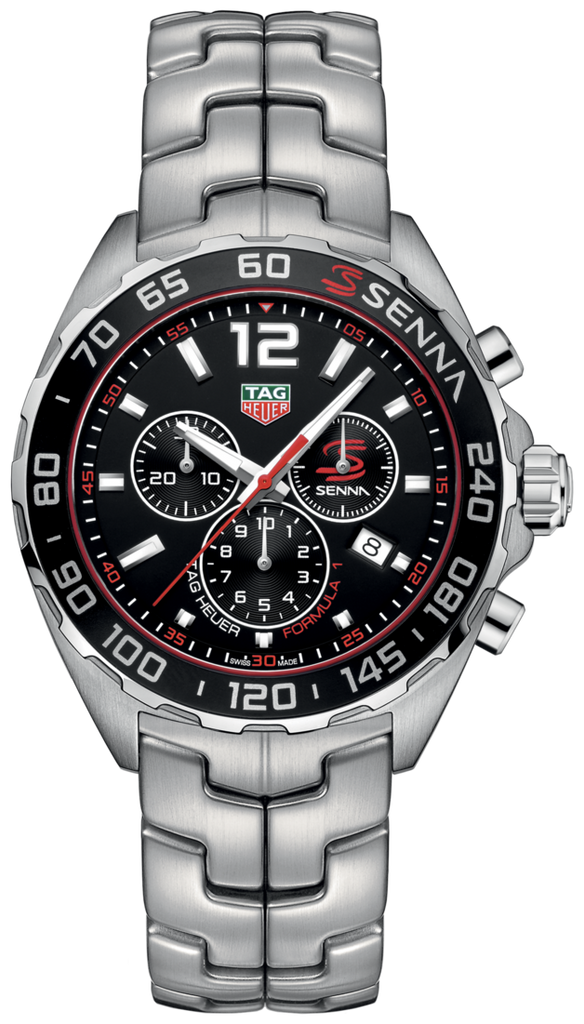  Shop Authentic Tag Heuer Senna Chronograph Special Edition Black Dial Silver Steel Strap Watch for Men - CAZ1015.BA0883 - Luxxuri