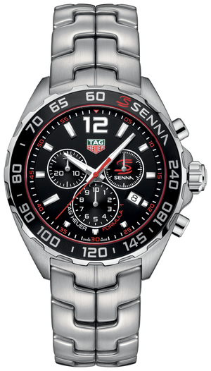  Shop Authentic Tag Heuer Senna Chronograph Special Edition Black Dial Silver Steel Strap Watch for Men - CAZ1015.BA0883 - Luxxuri