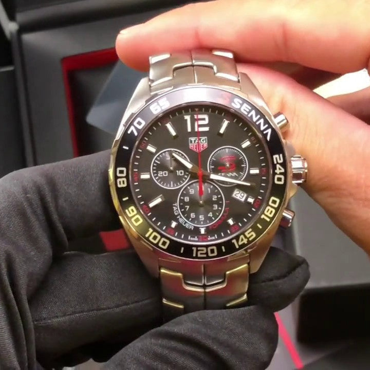  Shop Authentic Tag Heuer Senna Chronograph Special Edition Black Dial Silver Steel Strap Watch for Men - CAZ1015.BA0883 - Luxxuri