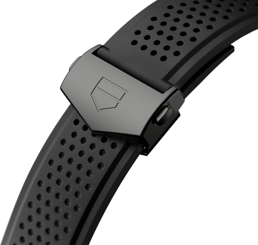 Tag Heuer Carrera Chronograph Steel & Ceramic Black Dial Black Rubber Strap Watch for Men - CBG2090.FT6145