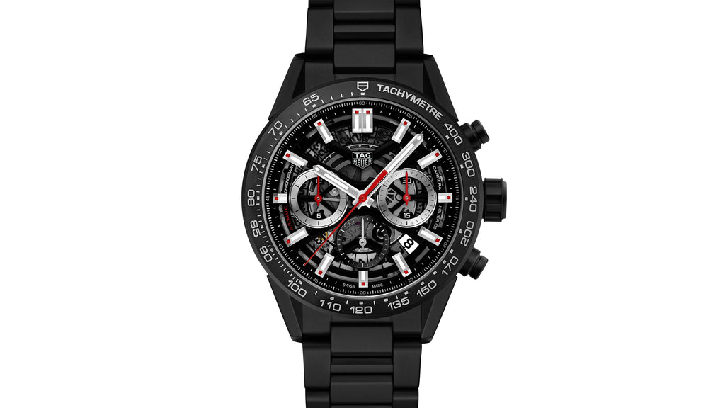  Shop Authentic Tag Heuer Carrera Automatic Chronograph Black Dial Black Steel Strap Watch for Men - CBG2090.BH0661 - Luxxuri