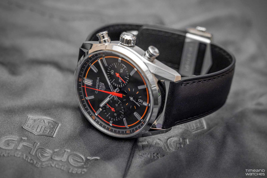  Shop Authentic Tag Heuer Carrera Chronograph Black Dial Black Leather Strap Watch for Men - CBN201C.FC6542 - Luxxuri