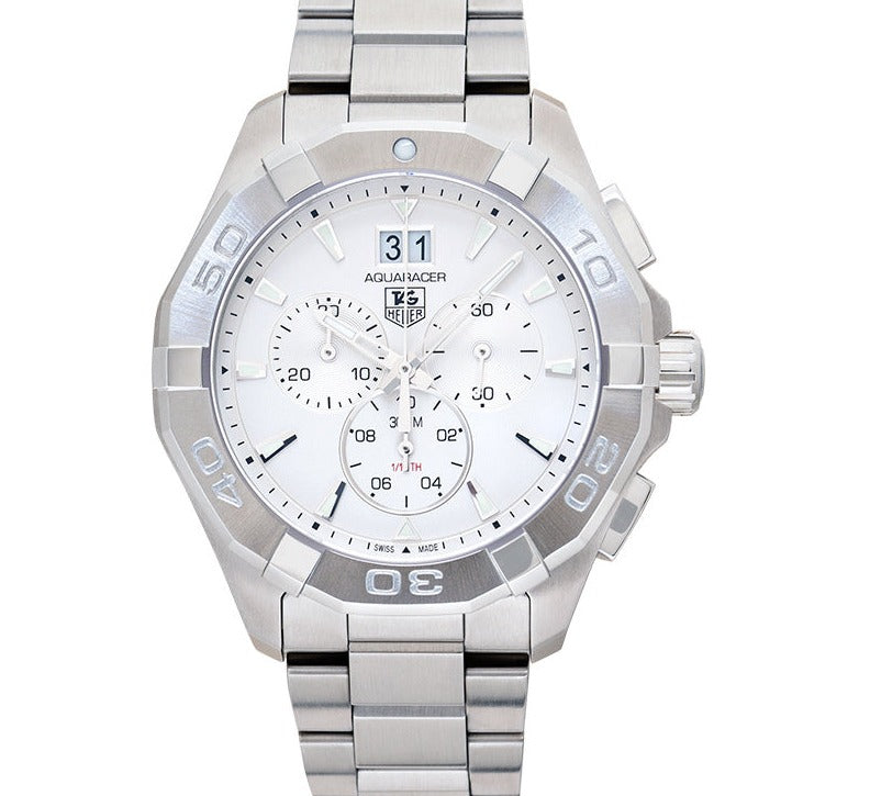  Shop Authentic Tag Heuer Aquaracer White Dial Silver Steel Strap Watch for Men - CAY1111.BA0927 - Luxxuri