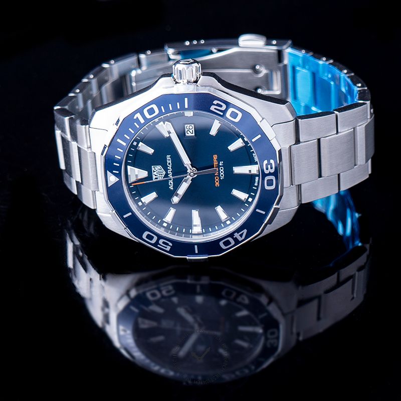  Shop Authentic Tag Heuer Aquaracer Blue Dial Silver Steel Strap Watch for Men - WAY101C.BA0746 - Luxxuri