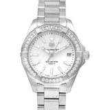  Shop Authentic Tag Heuer Aquaracer Diamonds Mother of Pearl Dial Silver Steel Strap Watch for Women - WBD1313.BA0740 - Luxxuri