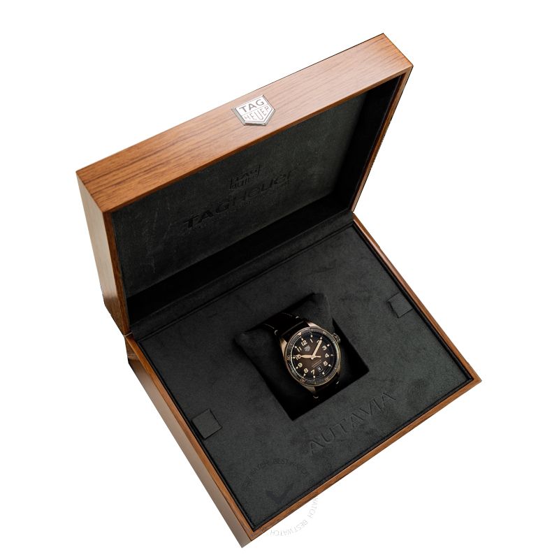 Tag Heuer Autavia Brown Dial Brown Leather Strap Watch for Men - WBE5191.FC8276
