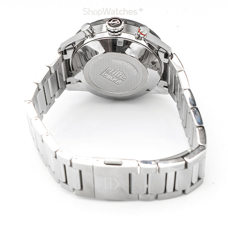 Tag Heuer Carrera Automatic Chronograph Black Dial Silver Steel Strap Watch for Men - CBM2110.BA0651